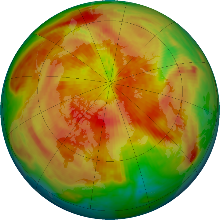 Arctic ozone map for 25 March 1983